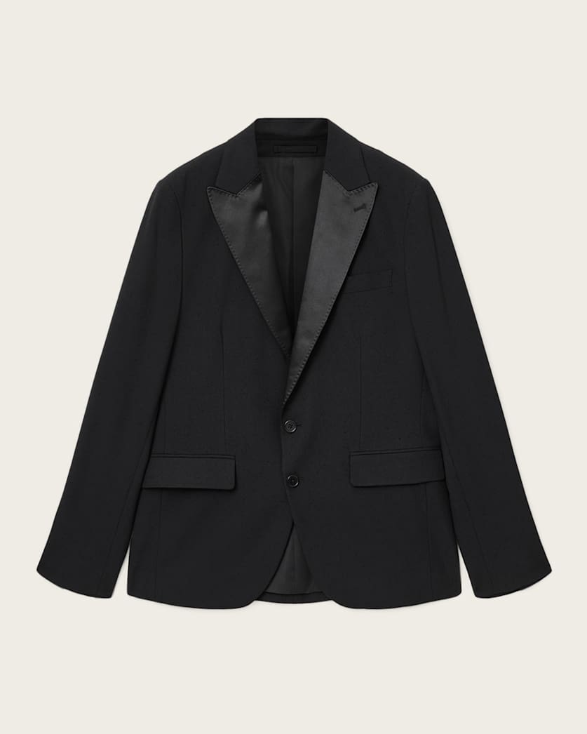 AllSaints Germain Satin Single Breasted Blazer Black