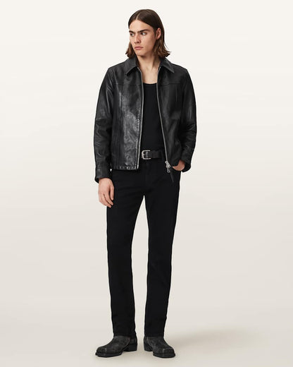 AllSaints Sid Comfort Denim Skinny Jeans Jet Black