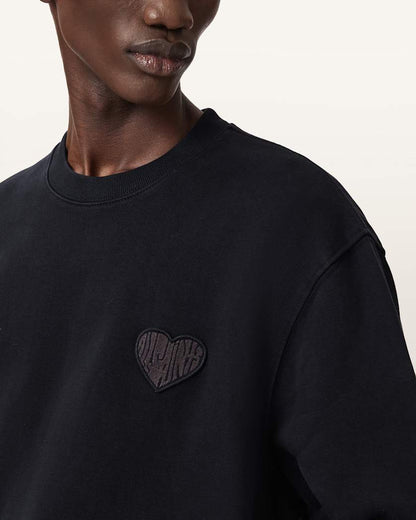AllSaints Lover Relaxed Crew Neck Sweater Washed Black