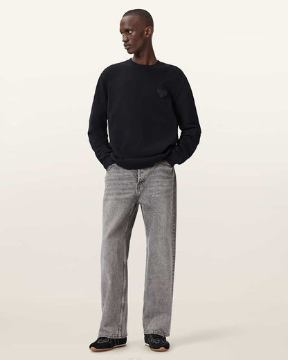 AllSaints Lover Relaxed Crew Neck Sweater Washed Black