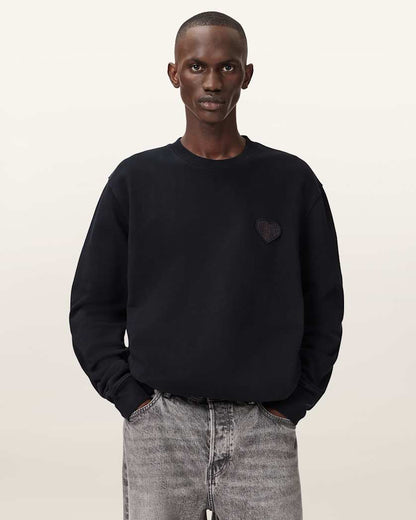 AllSaints Lover Relaxed Crew Neck Sweater Washed Black