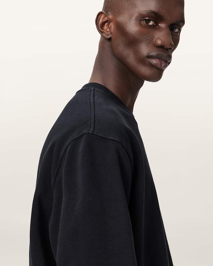 AllSaints Lover Relaxed Crew Neck Sweater Washed Black
