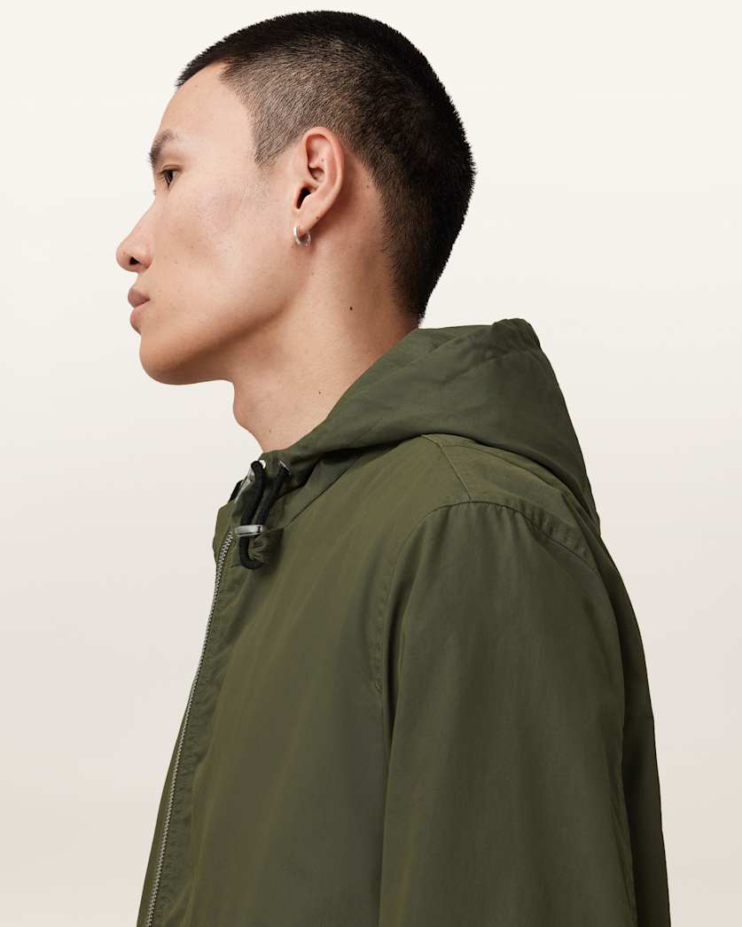 AllSaints Morton Hooded Jacket Khaki Green