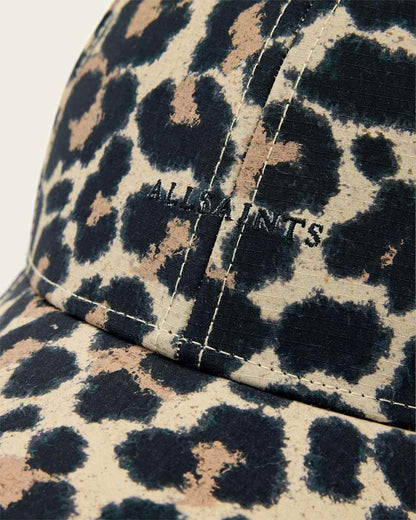 AllSaints Silesa Leopard Print Baseball Cap Natural