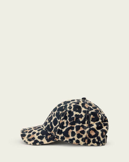 AllSaints Silesa Leopard Print Baseball Cap Natural