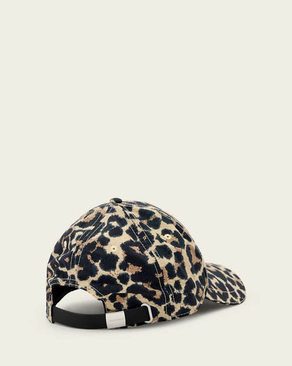 AllSaints Silesa Leopard Print Baseball Cap Natural