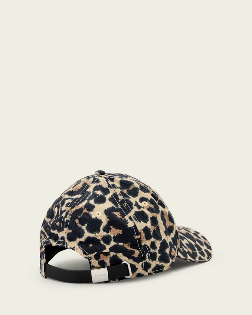 AllSaints Silesa Leopard Print Baseball Cap Natural