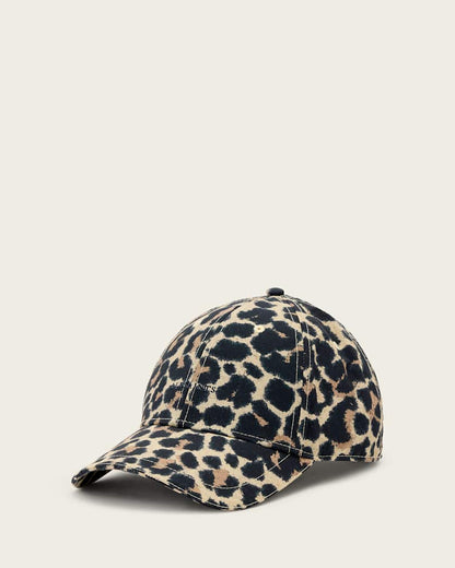 AllSaints Silesa Leopard Print Baseball Cap Natural