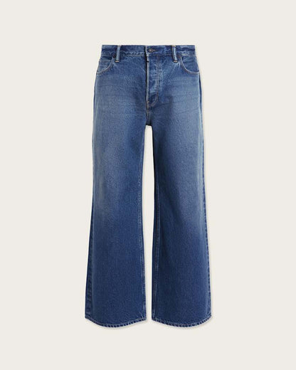 AllSaints Lenny Loose Fit Wide Leg Denim Jeans Vintage Indigo