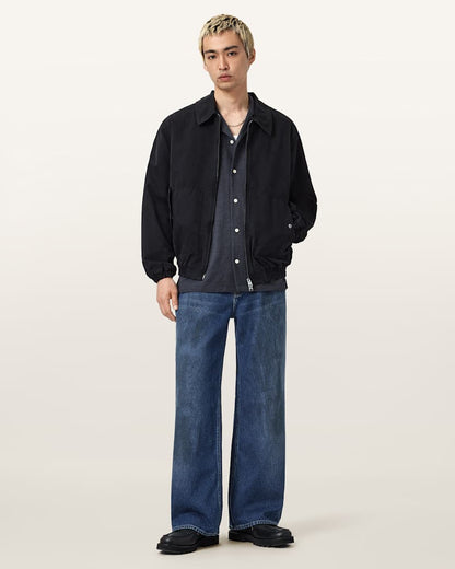 AllSaints Lenny Loose Fit Wide Leg Denim Jeans Vintage Indigo