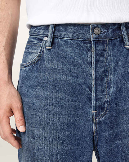 AllSaints Lenny Loose Fit Wide Leg Denim Jeans Vintage Indigo