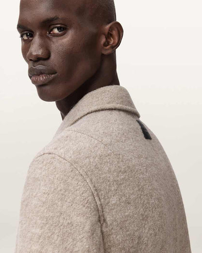 AllSaints Celeste Cropped Wool Jacket Charcoal Grey