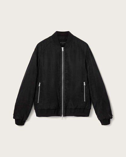 AllSaints Nyx Oversized Bomber Jacket Black