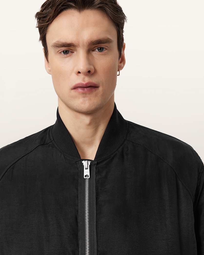 AllSaints Nyx Oversized Bomber Jacket Black