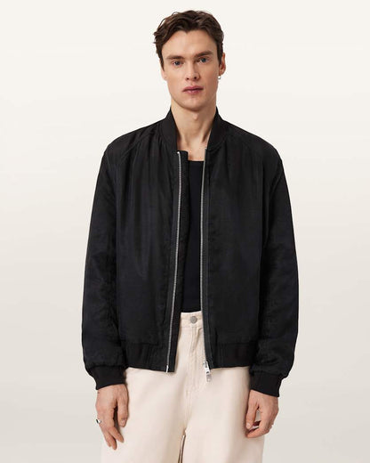 AllSaints Nyx Oversized Bomber Jacket Black