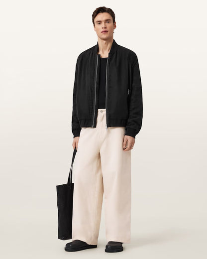 AllSaints Nyx Oversized Bomber Jacket Black