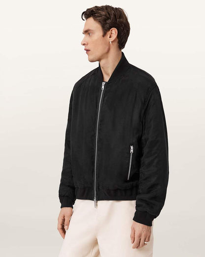 AllSaints Nyx Oversized Bomber Jacket Black