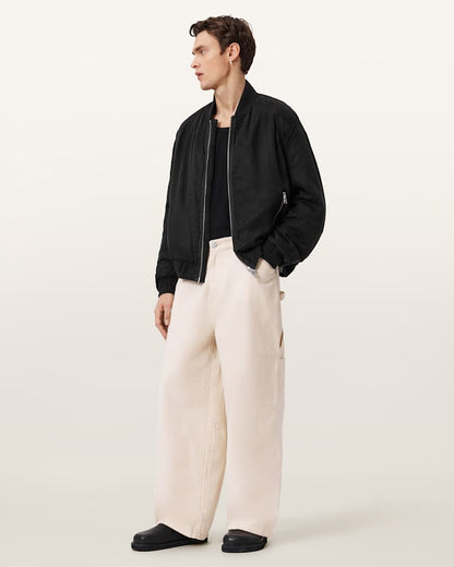 AllSaints Nyx Oversized Bomber Jacket Black