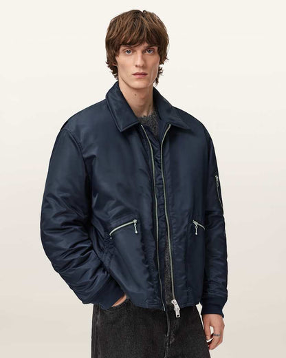 AllSaints Fallon Bomber Jacket Khaki Brown