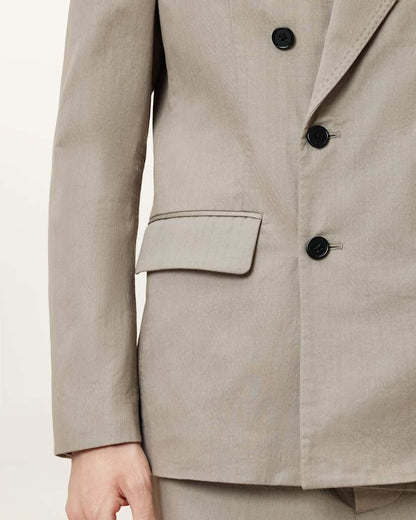 AllSaints Newton Double Breasted Relaxed Blazer Stone Grey