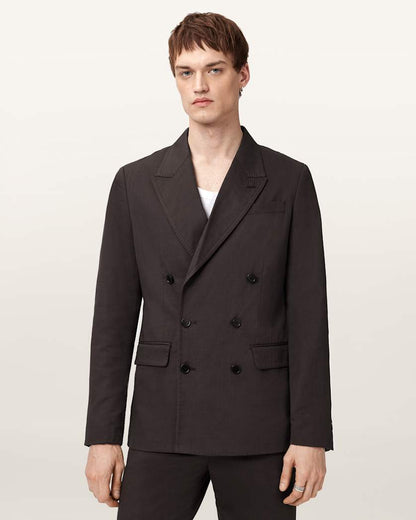 AllSaints Newton Double Breasted Blazer Baked Brown