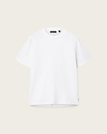 AllSaints Nero Mock Neck Short Sleeve T Shirt Chalk White