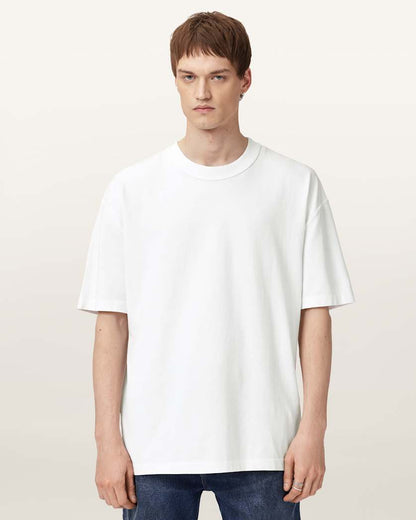 AllSaints Nero Mock Neck Short Sleeve T Shirt Chalk White