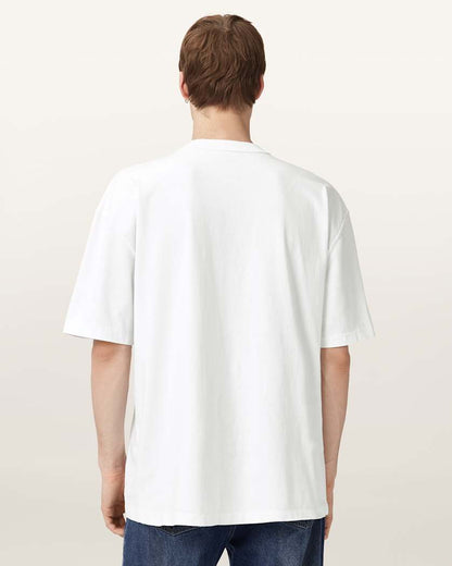 AllSaints Nero Mock Neck Short Sleeve T Shirt Chalk White