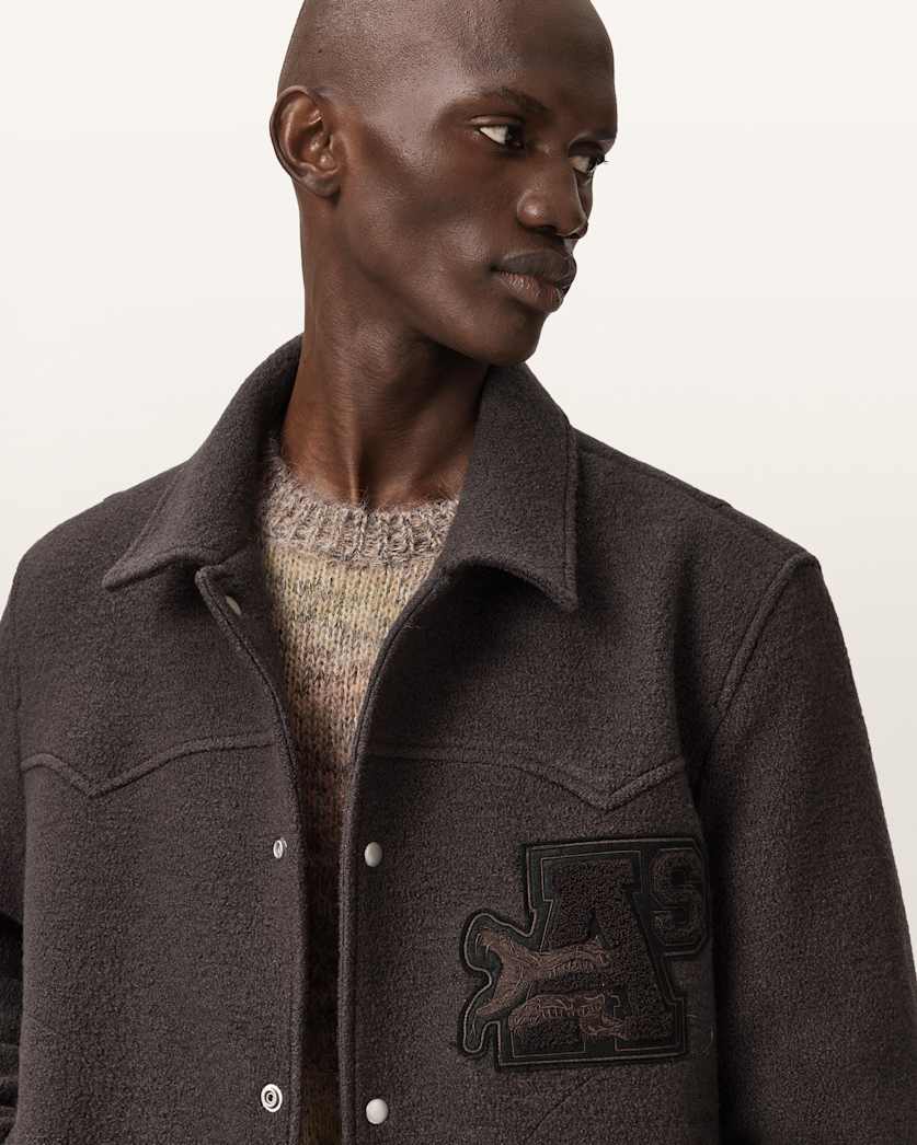 AllSaints Royce Wadded Patch Jacket Weathered Brown