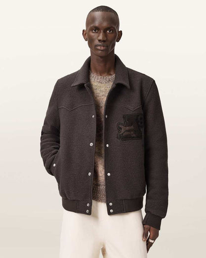 AllSaints Royce Wadded Patch Jacket Weathered Brown