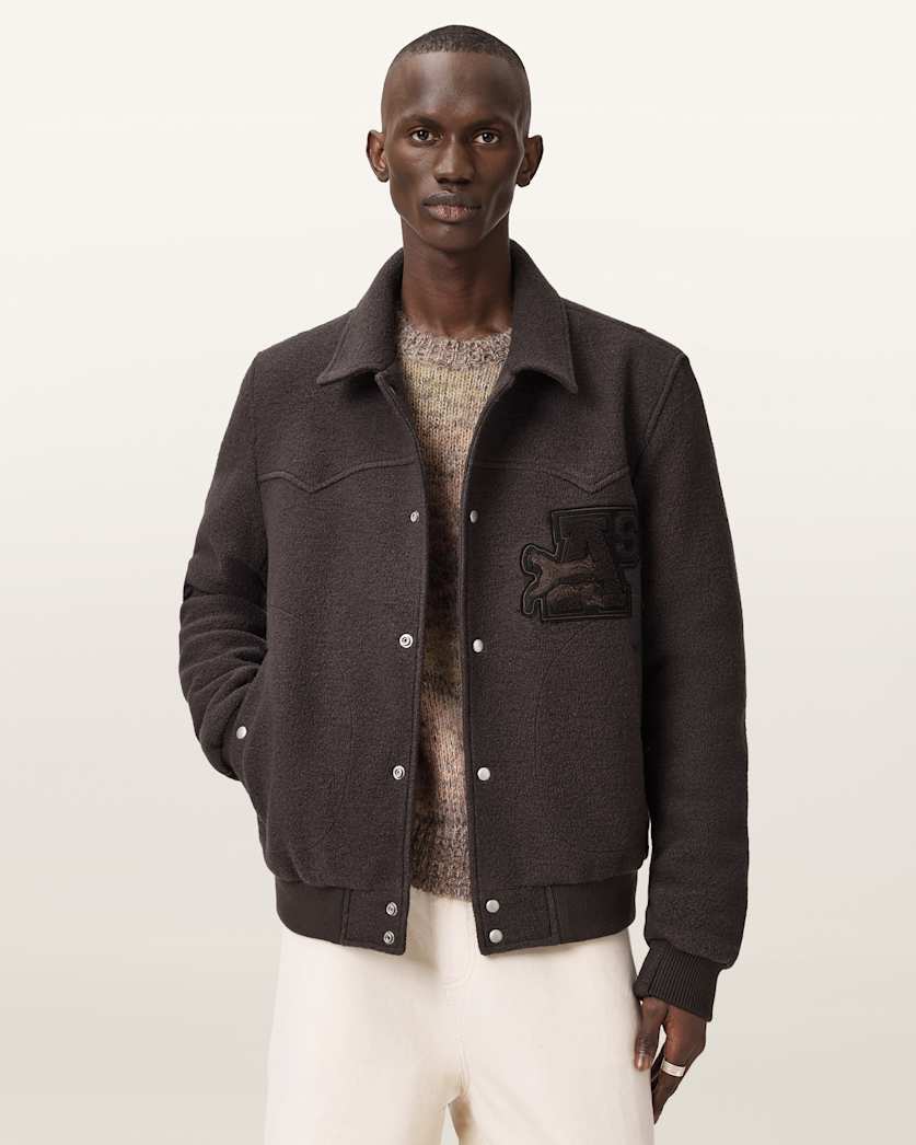 AllSaints Royce Wadded Patch Jacket Weathered Brown