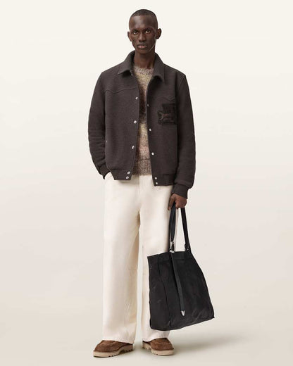 AllSaints Royce Wadded Patch Jacket Weathered Brown