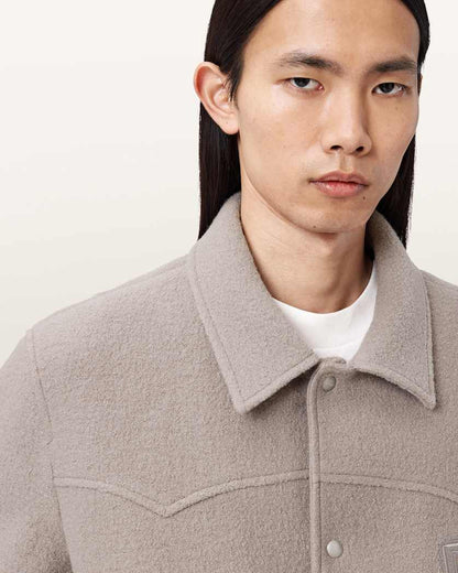 AllSaints Royce Wadded Patch Jacket Weathered Brown
