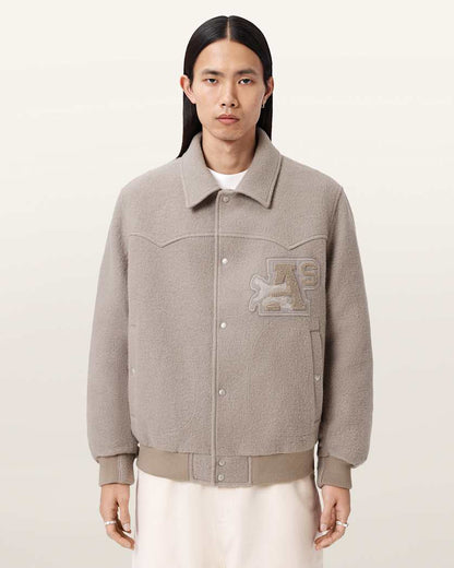 AllSaints Royce Wadded Patch Jacket Weathered Brown