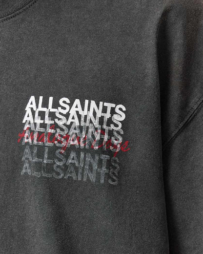 AllSaints Graphene Oversized Graphic T Shirt Washed Black