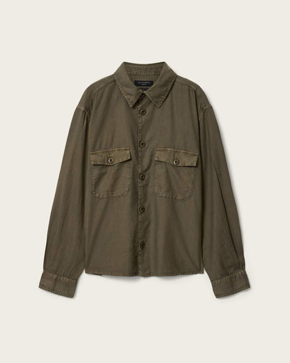 AllSaints Strand Relaxed Fit Shirt Mangrove Green