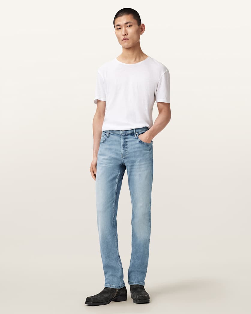 AllSaints Sid Skinny Fit Denim Jeans Light Indigo