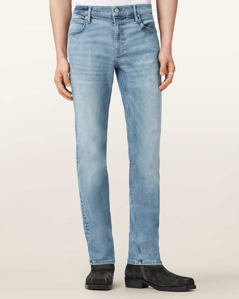 AllSaints Sid Skinny Fit Denim Jeans Light Indigo