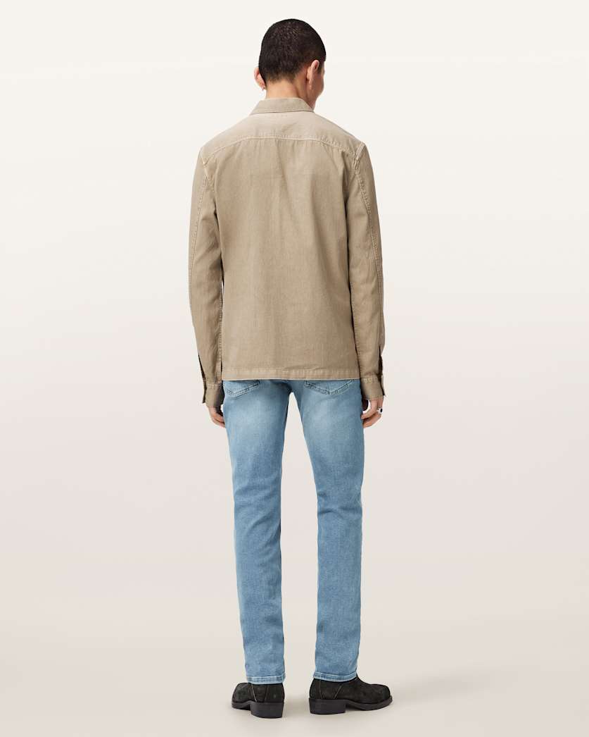 AllSaints Sid Skinny Fit Denim Jeans Light Indigo