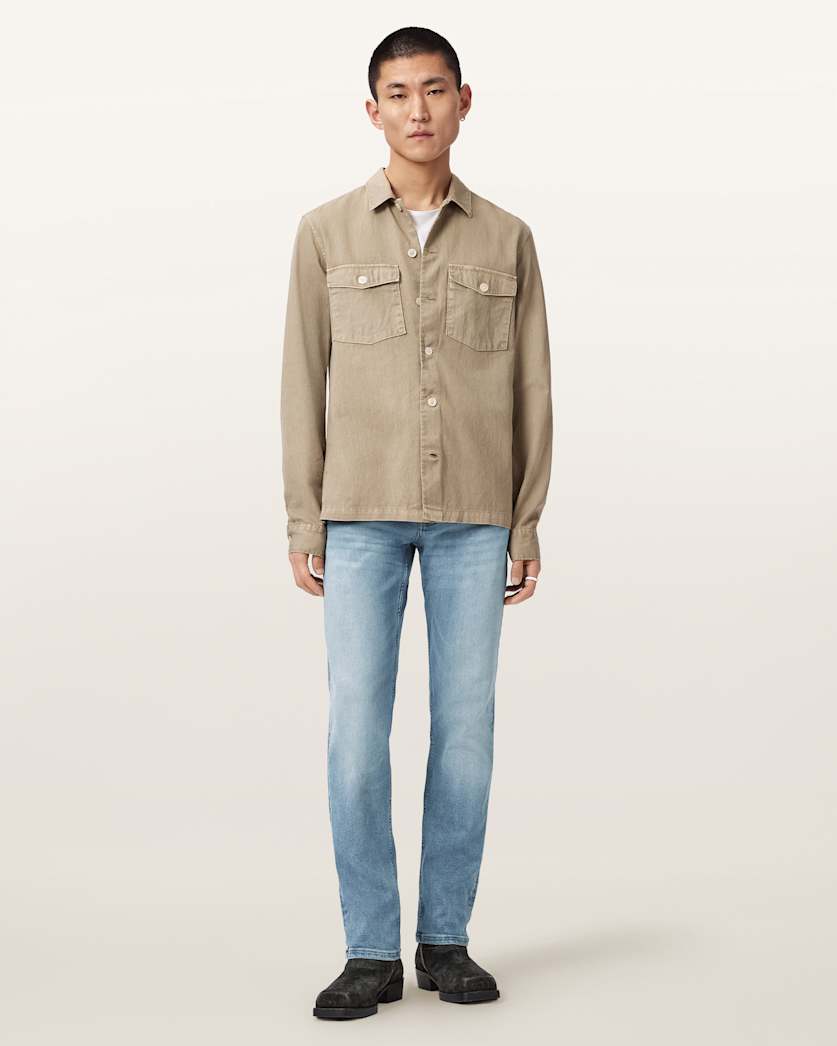 AllSaints Sid Skinny Fit Denim Jeans Light Indigo