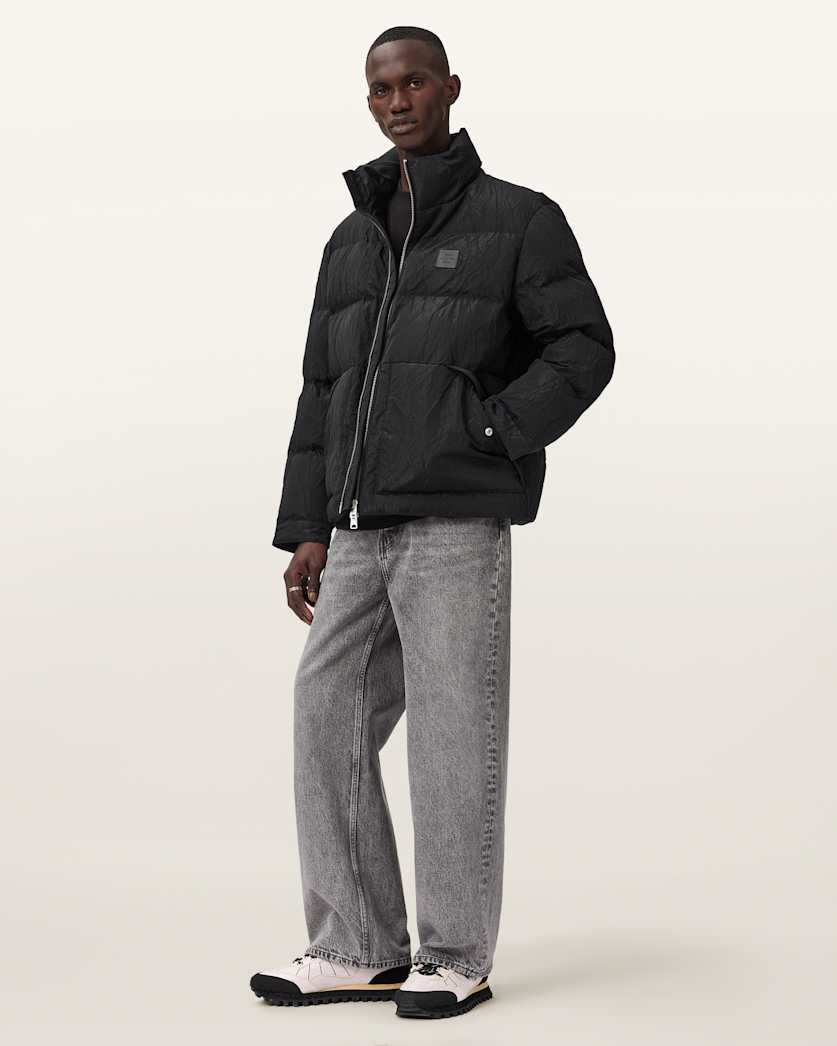 AllSaints Pulse Quilted Puffer Jacket Black