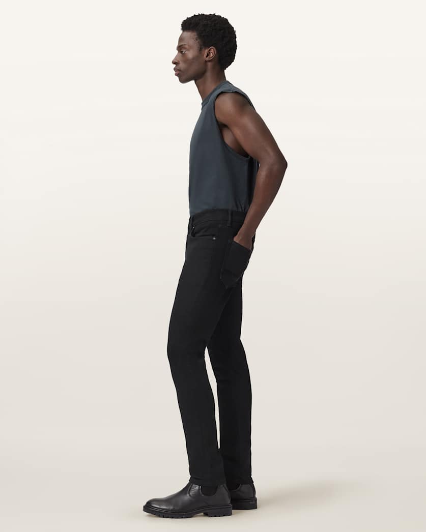 AllSaints Blade Skinny Denim Jeans Jet Black