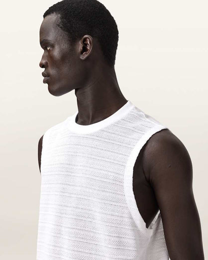AllSaints Cove Sleeveless Crew Neck Cotton T Shirt Jet Black