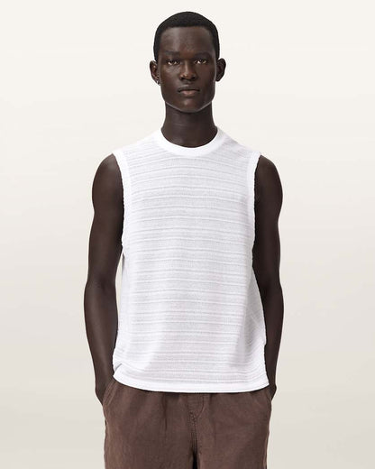 AllSaints Cove Sleeveless Crew Neck Cotton T Shirt Jet Black