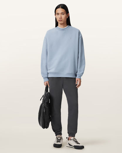 AllSaints Asher Ramskull Oversized Sweatshirt Maya Blue