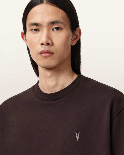 AllSaints Asher Ramskull Boxy Sweatshirt Misty Blue