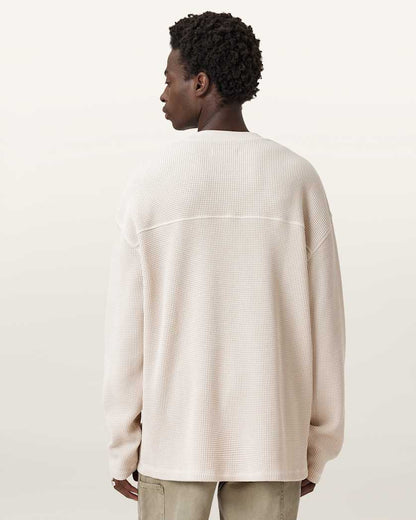 AllSaints Sept Long Sleeve Sweatshirt Smoke White