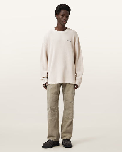 AllSaints Sept Long Sleeve Sweatshirt Smoke White