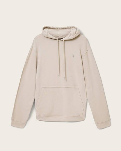 AllSaints Asher Ramskull Oversized Hoodie Sandstone Brown