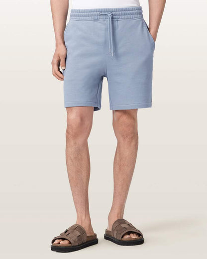 AllSaints Asher Straight Fit Ramskull Sweat Shorts Jet Black